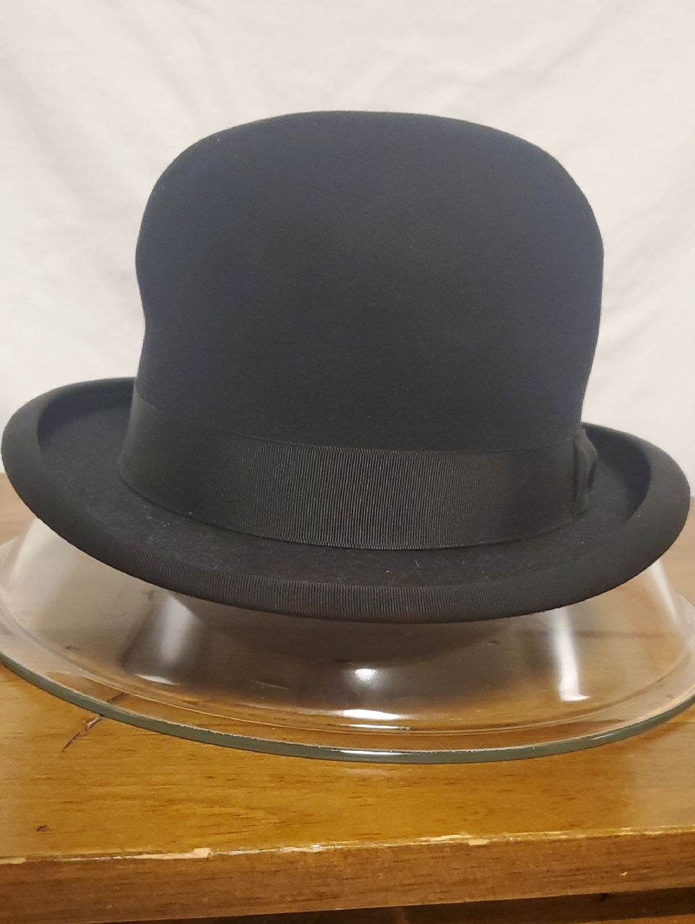 Stetson Black Bowler With Cream Satin-Lined Hat